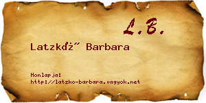 Latzkó Barbara névjegykártya